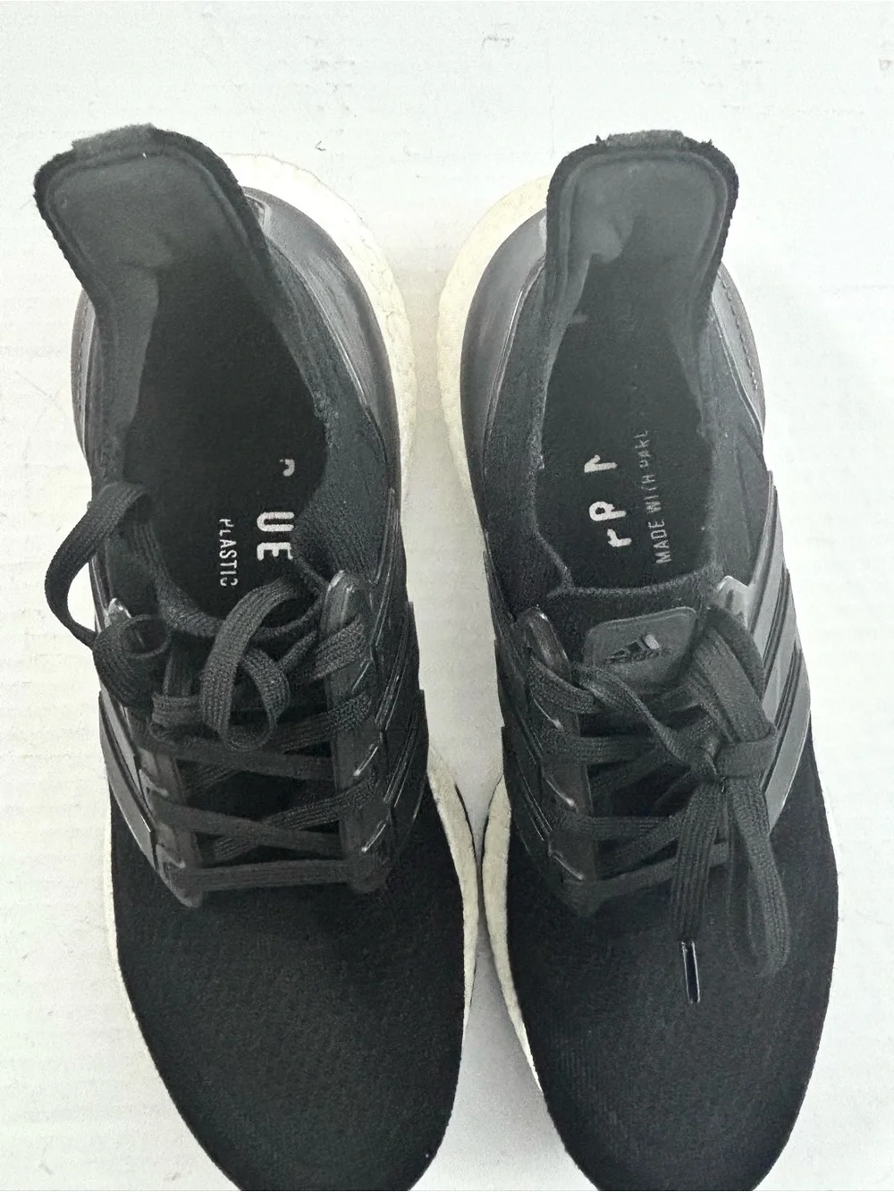 Women’s Adidas Ultraboost Black Athletic Running Sneakers with White Midsole 9